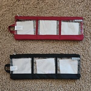 Travelon Burgundy and Black Clear Panel Pouches